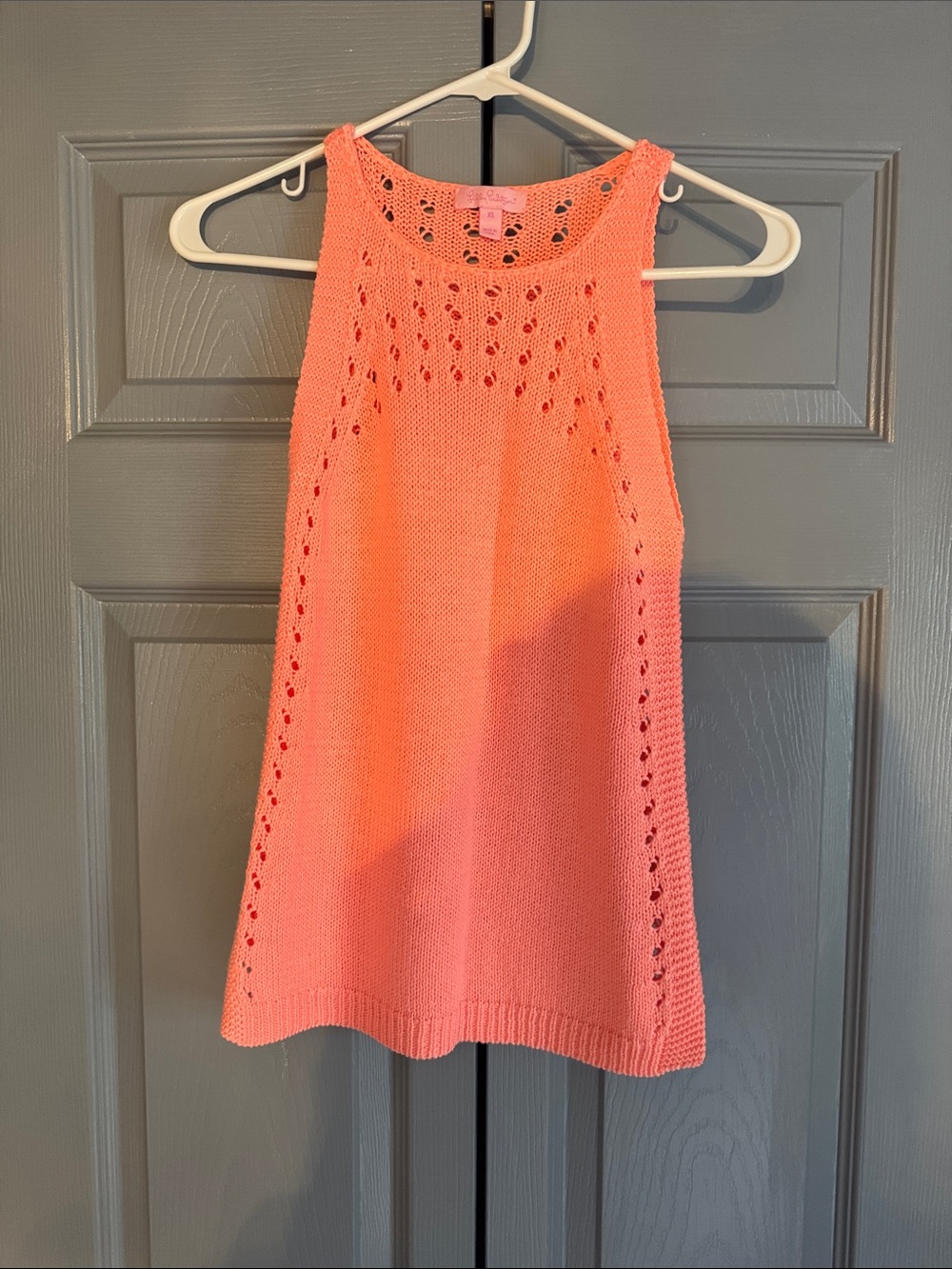 Lilly Pulitzer Coral Crochet Knit Tank
